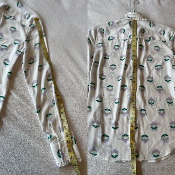 Aritzia Sunday Best Floral Print Button Front Long Sleeve Ruffle Blouse XS - Picture 15 of 16